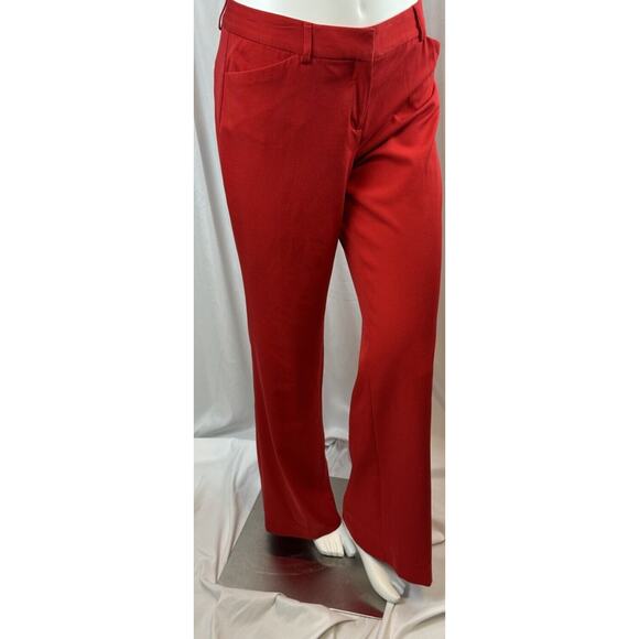 Express Editor Relaxed Trouser Pant Red 8 R academia career preppy 67-22 - Picture 1 of 15